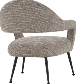 Casa Padrino Designer Sessel Beige / Schwarz 80 x 76 x H. 85 cm - Wohnzimmer Sessel - Designer Möbel - Luxus Qualität