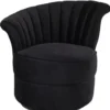 Casa Padrino Designer Sessel Schwarz 56 x 66 x H. 72 cm - Luxus Drehsessel