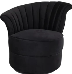 Casa Padrino Designer Sessel Schwarz 56 x 66 x H. 72 cm - Luxus Drehsessel