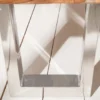 Casa Padrino Designer Sitzbank Braun / Silber 180 x 45 x H. 45 cm - Luxus Sitzbank mit massivem Sheesham Holz und polierten Edelstahl Beinen