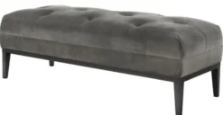 Casa Padrino Designer Sitzbank Grau 130 x 50 x H. 46 cm - Luxus Kollektion