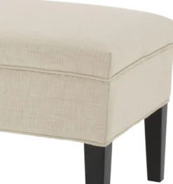 Casa Padrino Designer Sitzbank Elfenbein 140 x 50 x H. 45 cm - Luxus Möbel