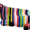 Casa Padrino Designer Sitzbank Kuh mit Streifen Mehrfarbig 200 x H. 98 cm - Wetterbeständige Kuh Skulptur Gartenbank - Garten & Terrassen Deko Accessoires