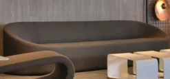Casa Padrino Designer Sofa Grau 315 x 82 x H. 70 cm - Wohnzimmer Sofa - Loft Sofa - Hotel Sofa - Lobby Sofa - Luxus Qualität