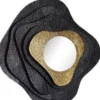 Casa Padrino Designer Spiegel Schwarz / Gold 96 x H. 96 cm - Moderner pulverbeschichteter und galvanisierter Metall Wandspiegel - Luxus Kollektion