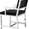 Casa Padrino Designer Stuhl mit Armlehnen 55 x 59 x H. 82 cm - Luxus Büromöbel