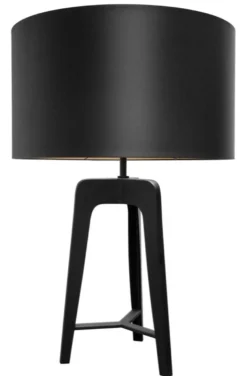 Casa Padrino Designer Tischlampe Mattschwarz 60,5 x H. 91 cm - Hotel Restaurant Möbel