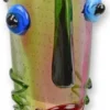 Casa Padrino Designer Vase Gesicht Mehrfarbig 15,6 x 18,4 x H. 30 cm - Wohnzimmer Deko Vase - Dekorative Glasvase - Abstrakte Blumenvase - Deko Accessoires - Abstrakte Deko Vasen