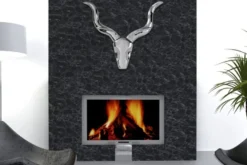 Casa Padrino Designer Wandgeweih im Geweih Style Shine aus poliertem Aluminium Silber 50 x 53 x 6 cm