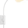 Casa Padrino Designer Wandleuchte Weiß / Antik Messingfarben 19,5 x 67 x H. 70 cm - Elegante Wandlampe im 50er Jahre Stil - Luxus Kollektion