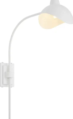 Casa Padrino Designer Wandleuchte Weiß / Antik Messingfarben 19,5 x 67 x H. 70 cm - Elegante Wandlampe im 50er Jahre Stil - Luxus Kollektion