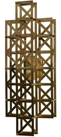 Casa Padrino Designer Wandleuchte Messing 22 x 14 x H. 57 cm - Hotel Möbel