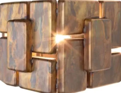 Casa Padrino Designer Wandleuchte oxidiertes Messing 25 x 21 x H. 18 cm - Luxus Kollektion