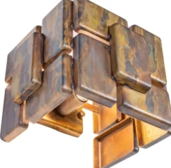 Casa Padrino Designer Wandleuchte oxidiertes Messing 25 x 21 x H. 18 cm - Luxus Kollektion