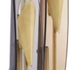 Casa Padrino Designer Wandleuchte Antik Messing / Bernsteinfarben / Grau 18,5 x 8 x H. 78 cm - Metall Wandlampe mit getönten Glas Lampenschirmen - Luxus Qualität