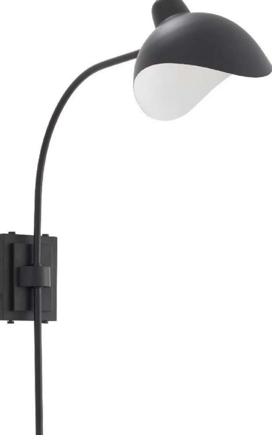 Casa Padrino Designer Wandleuchte Schwarz / Antik Messingfarben 19,5 x 67 x H. 70 cm - Elegante Wandlampe im 50er Jahre Stil - Luxus Kollektion