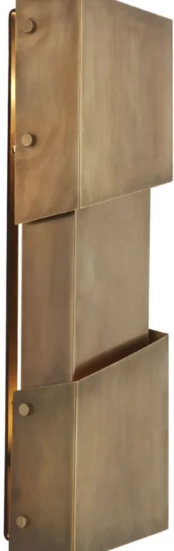 Casa Padrino Designer Wandleuchte Vintage Messingfarben 23 x 12 x H. 64,5 cm - Moderne Wandlampe - Luxus Qualität