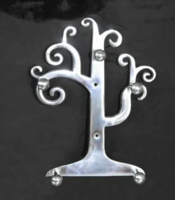 Casa Padrino Designer Wandschlüssel und Halsketten Halter aus Aluminium, Silber, Höhe 29 cm, Breite 24 cm