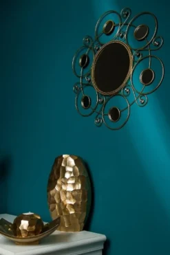 Casa Padrino Designer Wandspiegel Gold Ø 50 cm - Designer Spiegel