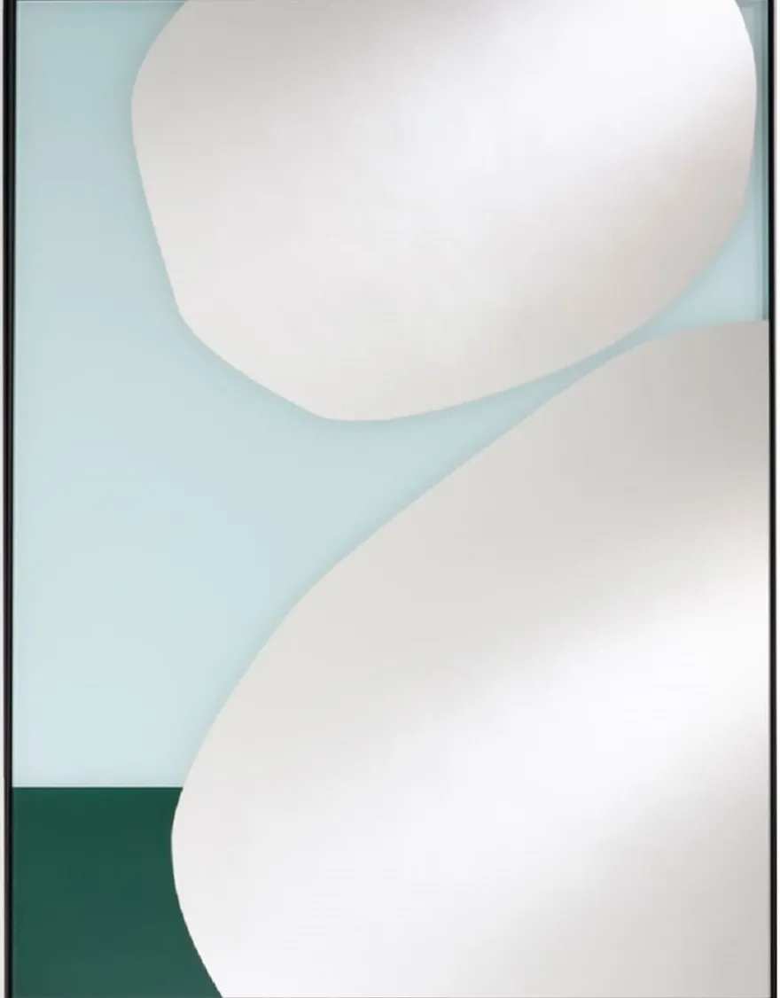 Casa Padrino Designer Wandspiegel Hellblau / Grün 81 x H. 107 cm - Wohnzimmer Spiegel - Garderoben Spiegel - Luxus Qualität