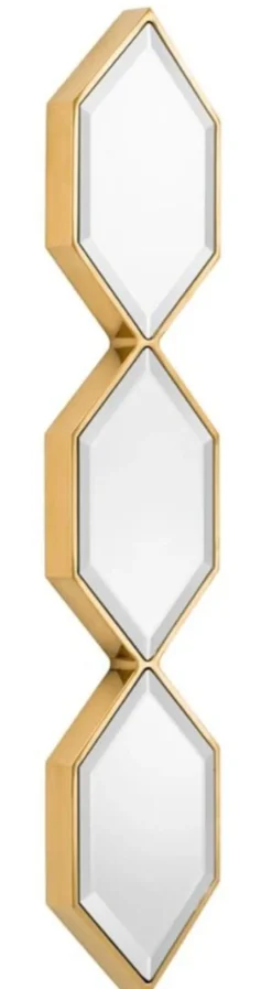 Casa Padrino Designer Wandspiegel Gold 25 x H. 110 cm - Luxus Wohnzimmer Spiegel