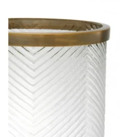 Casa Padrino Designer Windlicht Kerzenleuchter Vintage Messing 23 x H. 42 cm