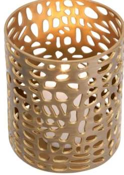 Casa Padrino Designer Windlicht / Kerzenleuchter Messing Finish ø 24,5 x H.27 cm - Luxus Windlicht
