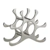 Casa Padrino Design Weinregal aus poliertem Aluminium für 6 Flaschen - Silber, H 35 cm, B 100 cm, T 15 cm