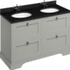 Casa Padrino Doppel Waschschrank mit Granitplatte und 4 Schubladen 130 x 55 x H. 93 cm