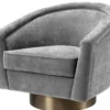 Casa Padrino Drehsessel Grau / Mattgold 85 x 76 x H. 76 cm - Luxus Wohnzimmermöbel