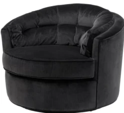 Casa Padrino Drehsessel Schwarz 90 x 86 x H. 72 cm - Luxus Qualität