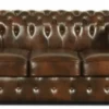 Casa Padrino Echtleder 3er Sofa Dunkelbraun 200 x 90 x H. 78 cm - Luxus Chesterfield Möbel