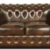 Casa Padrino Echtleder 2er Sofa Dunkelbraun 160 x 90 x H. 78 cm - Luxus Qualität