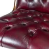 Casa Padrino Echtleder Esszimmerstuhl Weinrot / Braun 50 x 47 x H. 95 cm - Luxus Möbel