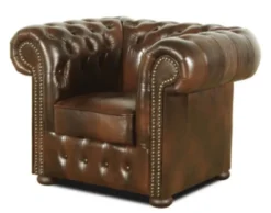 Casa Padrino Echtleder Sessel Dunkelbraun 110 x 90 x H. 78 cm - Luxus Qualität