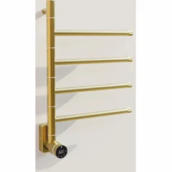 Casa Padrino Elektrischer Luxus Handtuchwärmer Gold 41 x H. 58 cm - Badezimmer Zubehör