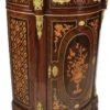 Casa Padrino Empire Kommode mit Marmorplatte Mahagoni dunkelbraun mit Intarsien 80 x 40 x 110 cm