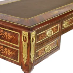 Casa Padrino Empire Schreibtisch Mahagoni Intarsien mit Gold - Barock Sekretär - 120 x 60 x 80 cm