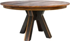 Casa Padrino Esstisch Dunkelbraun / Schwarz Ø 150 x H. 77 cm - Luxus Esszimmermöbel
