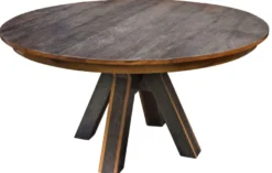 Casa Padrino Esstisch Dunkelbraun / Schwarz Ø 150 x H. 77 cm - Luxus Esszimmermöbel