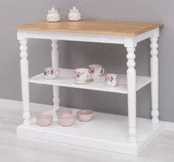 Casa Padrino Esstisch im Landhausstil mit Eichenholzplatte, 110 x 60 x 89 cm