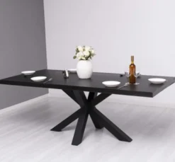 Casa Padrino Esstisch im Landhausstil Schwarz, 210 x 100 x 78 cm