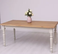 Casa Padrino Esstisch im Landhausstil mit Eichenholzplatte, 160 x 90 x 78 cm