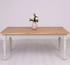 Casa Padrino Esstisch im Landhausstil mit Eichenholzplatte, 160 x 90 x 78 cm