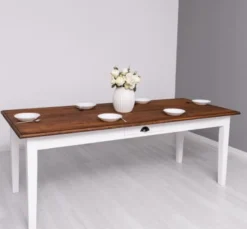 Casa Padrino Esstisch im Landhausstil mit Eichenholzplatte, 210 x 90 x 78 cm
