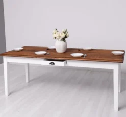 Casa Padrino Esstisch im Landhausstil mit Eichenholzplatte, 210 x 90 x 78 cm