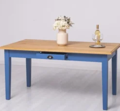 Casa Padrino Esstisch im Landhausstil mit Eichenholzplatte, 160 x 90 x 78 cm