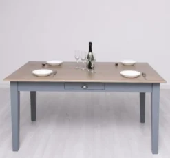 Casa Padrino Esstisch im Landhausstil mit Eichenholzplatte, 160 x 90 x 78 cm