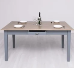 Casa Padrino Esstisch im Landhausstil mit Eichenholzplatte, 160 x 90 x 78 cm