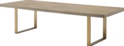 Casa Padrino Esstisch Küchentisch Braun / Messing 300 x 115 x H. 75 cm - Luxus Küchenmöbel